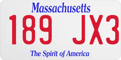 MA license plate 189JX3