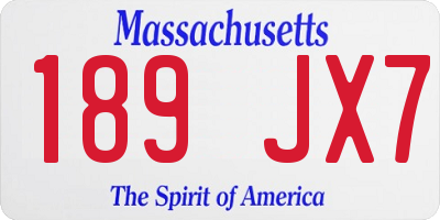 MA license plate 189JX7