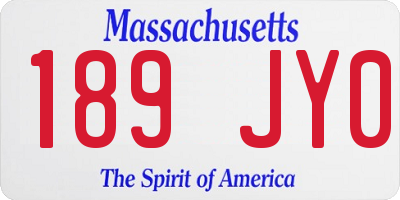 MA license plate 189JY0
