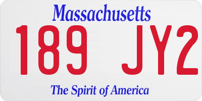 MA license plate 189JY2
