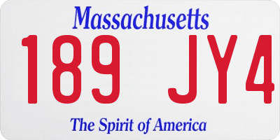 MA license plate 189JY4