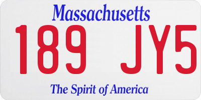 MA license plate 189JY5