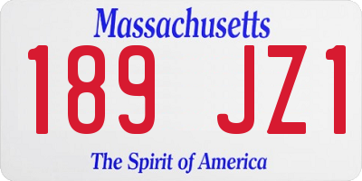 MA license plate 189JZ1