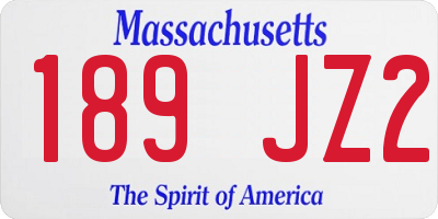 MA license plate 189JZ2