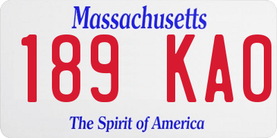 MA license plate 189KA0