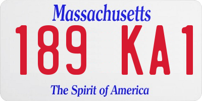 MA license plate 189KA1