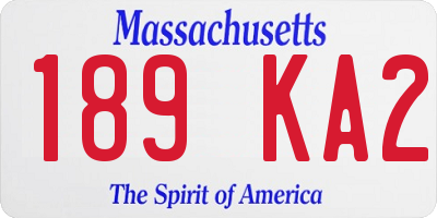 MA license plate 189KA2