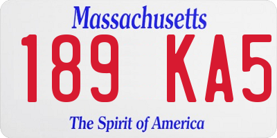 MA license plate 189KA5