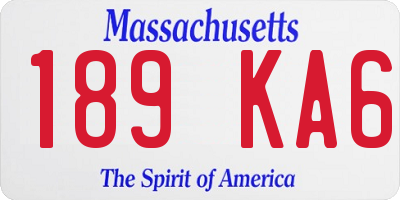 MA license plate 189KA6