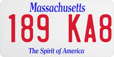 MA license plate 189KA8