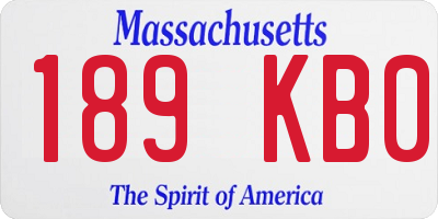 MA license plate 189KB0