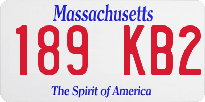 MA license plate 189KB2