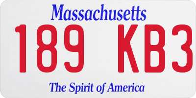 MA license plate 189KB3