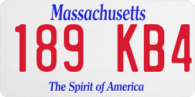 MA license plate 189KB4
