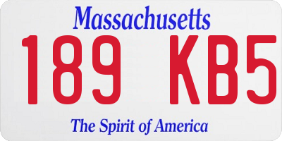 MA license plate 189KB5