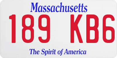 MA license plate 189KB6