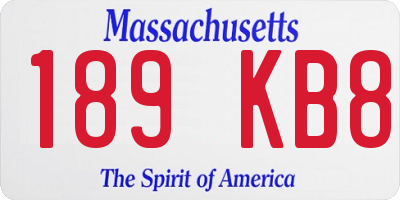 MA license plate 189KB8