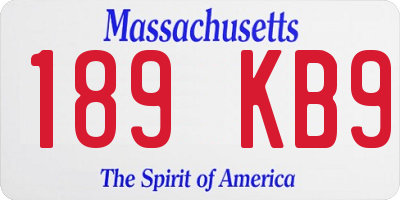 MA license plate 189KB9