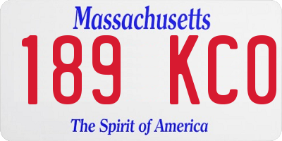 MA license plate 189KC0