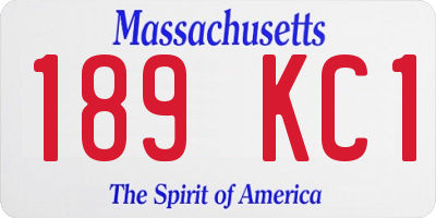MA license plate 189KC1