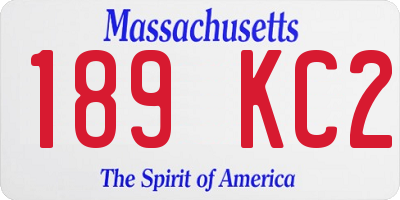 MA license plate 189KC2