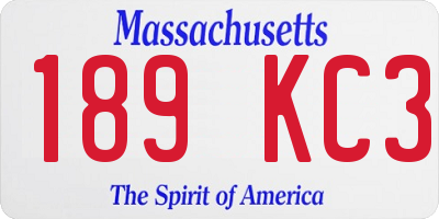 MA license plate 189KC3
