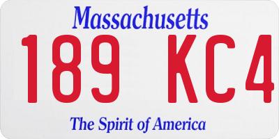 MA license plate 189KC4