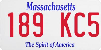 MA license plate 189KC5