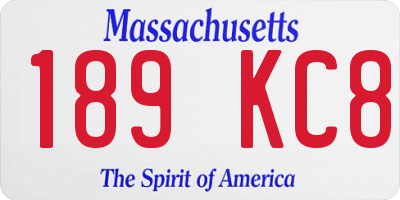 MA license plate 189KC8