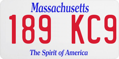 MA license plate 189KC9