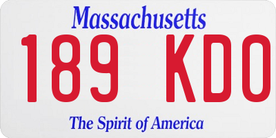 MA license plate 189KD0