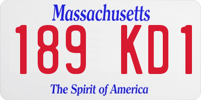 MA license plate 189KD1