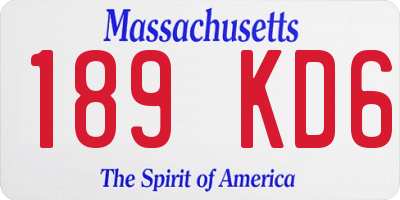 MA license plate 189KD6