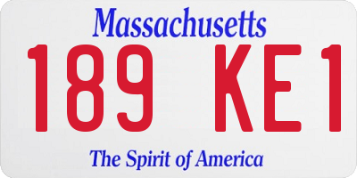 MA license plate 189KE1