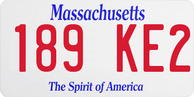 MA license plate 189KE2