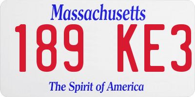 MA license plate 189KE3