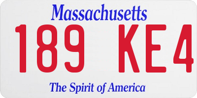 MA license plate 189KE4