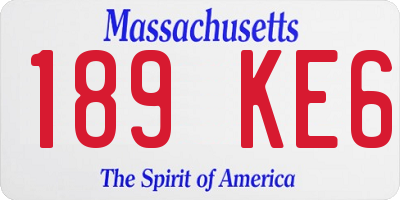 MA license plate 189KE6