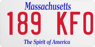MA license plate 189KF0