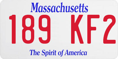 MA license plate 189KF2