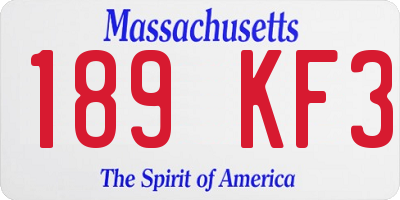 MA license plate 189KF3