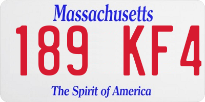 MA license plate 189KF4