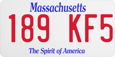 MA license plate 189KF5
