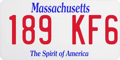 MA license plate 189KF6