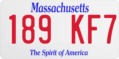 MA license plate 189KF7