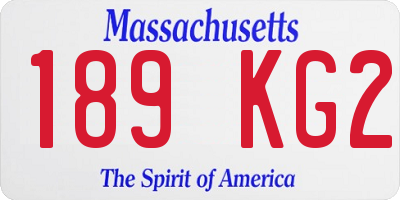 MA license plate 189KG2