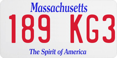 MA license plate 189KG3