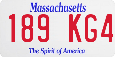 MA license plate 189KG4