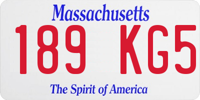 MA license plate 189KG5