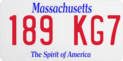 MA license plate 189KG7